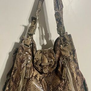 Nine West Brown Snakeskin Shoulder Bag